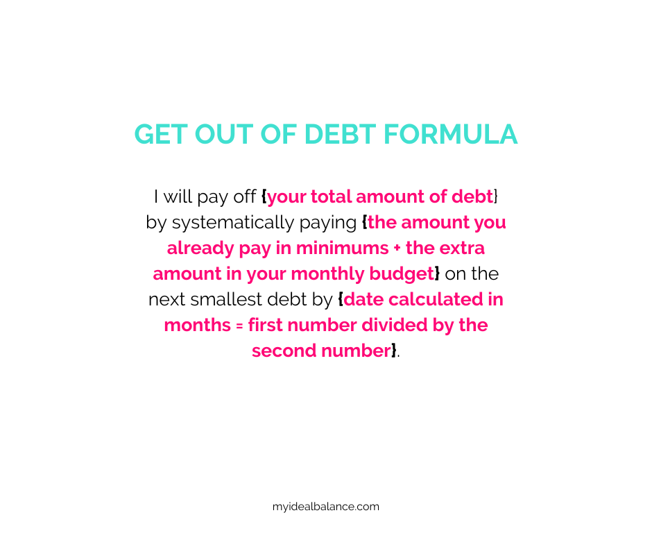 Get out of debt formula